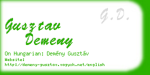 gusztav demeny business card