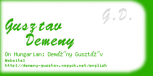 gusztav demeny business card